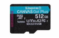 Kingston microSDXC 512 GB SDCG3/512GBSP Kingston MicroSDXC karta 512GB Canvas Go Plus 170R A2 U3 V30 Single Pack bez ADP