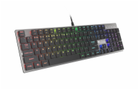 Genesis herní mechanická klávesnice THOR 420/RGB/Content Slim Blue/Drátová USB/US layout/Šedá