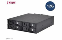 Jou Jye Backplane SATA3/SAS3 4x 2,5"HDD do 5,25" RoHS, 2x fan, 1x minisasHD (SFF-8643), SATA power