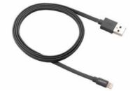 CANYON nabíjecí kabel Lightning MFI-2, plochý, Apple certifikát, délka 1m, tmavě šedá