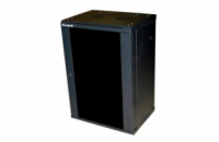 XtendLan 15U 600x450 WS-15U-64-BLACK-P XtendLan 19" nástěnný rozvaděč 15U, šířka 600mm, hloubka 450mm, nosnost 60 kg, skleněné dveře, svařovaný, černý