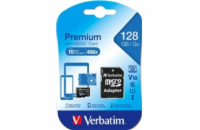 SDXC 128GB micro paměťová karta PREMIUM UHS-I (U1) (70MB/s), V10, Class 10 + adapter Verbatim