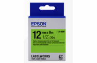 Epson Label Cartridge Fluorescent LK-4GBF Black/Green 12mm (9m)