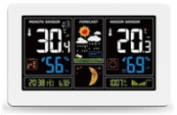 Solight meteostanice, extra velký barevný LCD, teplota, vlhkost, tlak, RCC, USB nabíjení, bílá - TE81W
