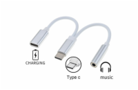 PremiumCord ku31zvuk02 PremiumCord Převodník USB-C na audio konektor jack 3,5mm female + USB typ C konektor pro nabíjení