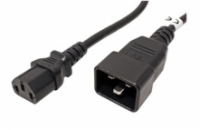PremiumCord Kabel síťový propojovací 230V 10A 1m, konektory IEC 320 C13 - IEC 320 C20