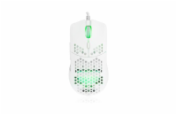 Modecom VOLCANO SHINOBI 3327 herní drátová optická myš, 6 tlačítek, 6200 DPI, RGB LED podsvícení, USB, bílá
