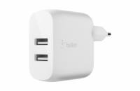 Belkin Duální 24W USB-A nástěnná nabíječka, bílá