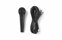 NEDIS kabelový mikrofon/ Kardioid/ odnímatelný kabel 5m/ 600 Ohm/ -72 dB/ jack 6.35 mm/ vypínač/ ABS/ černý