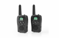 NEDIS vysílačka/ dosah 10 km/ 8 kanálů/ UHF/ VOX/ LED světlo/ dobíjecí baterie/ micro USB/ 2 kusy/ černá