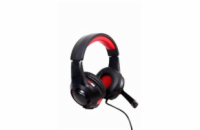 GEMBIRD sluchátka s mikrofonem GHS-U-5.1-01, gaming, 5.1 surround, černo-červená, USB