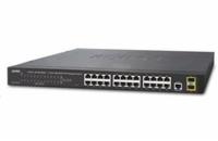 Planet GS-4210-24T2S Planet GS-4210-24T2S switch L2/L4, 24x1Gb, 2xSFP, Web/SNMPv3 SSL/SSH, VLAN, QoS, fanless