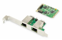 DIGITUS DN-10134 2-port Gigabit Ethernet mini PCI Express Card single lane low profile bracket Realtek chipset