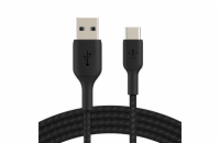 BELKIN kabel oplétaný USB-C - USB-A, 1m, černý