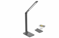 Solight LED stmívatelná lampička s bezdrátovým nabíjením, 10W, změna chromatičnosti, šedá