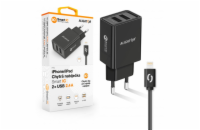 ALIGATOR CHA0035 Chytrá síťová nabíječka ALIGATOR 2.4A, 2xUSB, smart IC, černá, kabel pro iPhone/iPad 2A