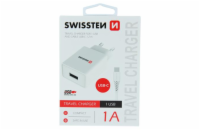 Swissten Síťový Adaptér Smart Ic 1X Usb 1A Power + Datový Kabel Usb / Type C 1,2 M Bílý