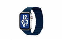 Coteetci kožený magnetický řemínek Loop Band pro Apple Watch 38 / 40mm tmavě modrý WH5205-DB