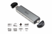 AKASA externí box pro M.2 SATA/NVMe SSD to USB 3.1 Gen 2, 10Gb/s, hliníkový