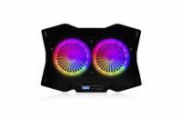 Modecom MC-CF18 RGB chladící podložka pro notebooky do velikosti 18", 2 ventilátory, RGB LED podsvícení, černá Modecom MC-CF18 RGB chladící podložka pro notebooky do velikosti 18", 2 ventilátory, RGB 