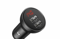 Baseus duální USB adaptér do automobilu s displejem 4,8A 24W, šedá