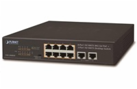 Planet FSD-1008HP Planet FSD-1008HP PoE switch 10x 100Mb, 8xPoE 802.3at 30W/120W, VLAN, extend mód 10Mb/s do 250m, fanless