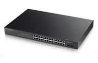 Zyxel GS1900-24HP v2 26-port Gigabit Web Smart PoE Switch, 24x gigabit RJ45, 2x SFP, PoE budget 170W