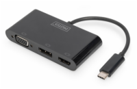 DIGITUS DA-70859 Graphic Adapter HDMI/DP/VGA 4K 60Hz UHD/ FHD to USB 3.1 Type C audio black