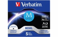 Verbatim BD-R 100GB 4x, printable, jewel, 5ks (43834) VERBATIM M-DISC BD-R XL 100GB, 4x, printable, jewel case 5 ks