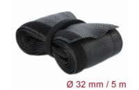 Delock Pletené opláštění na suchý zip 5 m x 32 mm, černé