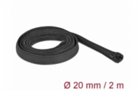 Delock Opletené opláštení se zipovým uzáverem, 2 m x 20 mm, cerné