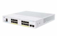 CISCO CBS250-16P-2G Cisco switch CBS250-16P-2G, 16xGbE RJ45, 2xSFP, fanless, PoE+, 120W