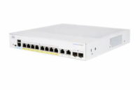 Cisco CBS350-8FP-2G Cisco switch CBS350-8FP-2G, 8xGbE RJ45, 2xGbE RJ45/SFP combo, fanless, PoE+, 120W