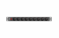 LANBERG NAPÁJECÍ DISTRIBUČNÍ JEDNOTKA (PDU) 19"  1U 16A 3M 9X FRANCOUZSKÉ ZÁSUVKY ČERNÁ