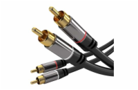 PremiumCord kjqccmm3 PremiumCord HQ stínený kabel 2x CINCH-2x CINCH M/M 3m