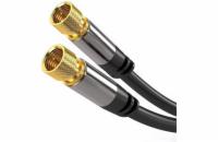 PREMIUMCORD kabel, satelitní anténní F male - F male (135 dB) 4x stíněný 3m