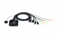 Aten CS-22H ATEN 2-Port USB 4K HDMI Cable KVM Switch with Remote Port Selector