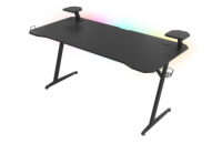 Genesis Holm 510 RGB - herní stůl s RGB podsvícením, 160x75cm, 3xUSB 3.0, bezdrátová nabíječka