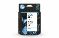 HP inkoustová kazeta 305 2-Pack Tri-color/Black Original Ink Cartridge