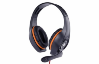 Gembird Stereo headset s mikrofónom, herný, 1 x 3.5 mm miniJack, čieny s oranžovým pásom