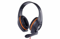 GEMBIRD sluchátka s mikrofonem GHS-05-O, gaming, černo-oranžová, 1x 4-pólový 3,5mm jack