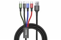 Baseus rychlý nabíjecí/datový kabel 4v1 Lightning + 2* USB-C + microUSB 3,5A 1,2m, černá