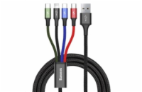 Baseus rychlý nabíjecí / datový kabel 4v1 2* Lightning + USB-C + Micro USB 3,5A 1,2m, černá