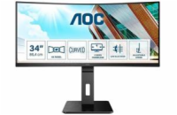 AOC 34" LED CU34P2A / zakřivený/ VA/ 3440x1440@100Hz/ 1ms/ 300cd/ 3000:1/ 50mil:1/ DP/ HDMI/ 4xUSB/ repro