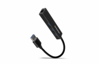 AXAGON HMA-GL3A, USB 3.2 Gen 1 hub, porty 3x USB-A + Gigabit Ethernet, kovový, kabel USB-A 20cm