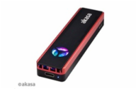AKASA externí box Vegas SSD Mate, pro M.2 SATA/NVMe SSD, USB 3.2 Gen 2, 10Gb/s, RGB, hliník