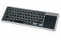 HAMA klávesnice KW-600T/ bezdrátová/ 2,4GHz/ touchpad/ pro Smart TV/ nano USB/ CZ+SK/ černá