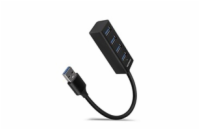 AXAGON HUE-M1A, 4x USB 3.2 Gen 1 MINI hub, kovový, kabel USB-A 20cm