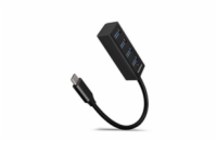 AXAGON HUE-M1C, 4x USB 3.2 Gen 1 MINI hub, kovový, kabel USB-C 20cm