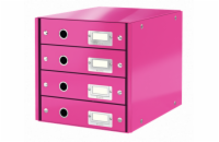 LEITZ Zásuvkový box  Click&Store, 4 zásuvky, růžová